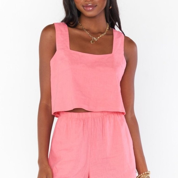 Show Me Your MuMu Pink Sleeveless Oversized Crop Top - Picture 6 of 6